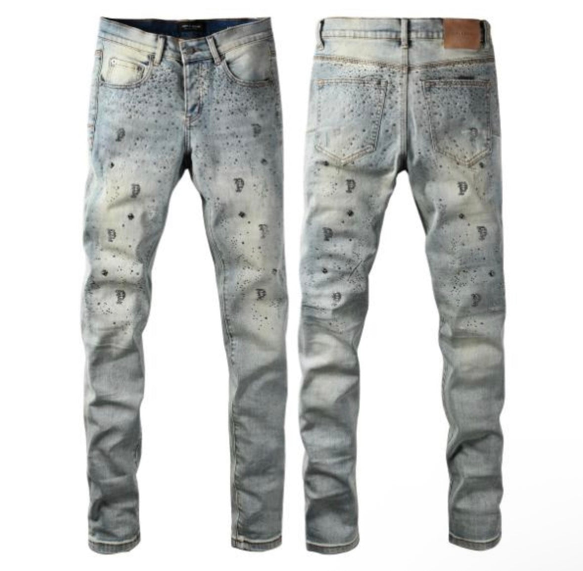 Chrome/purp jeans