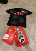 Red black and white set