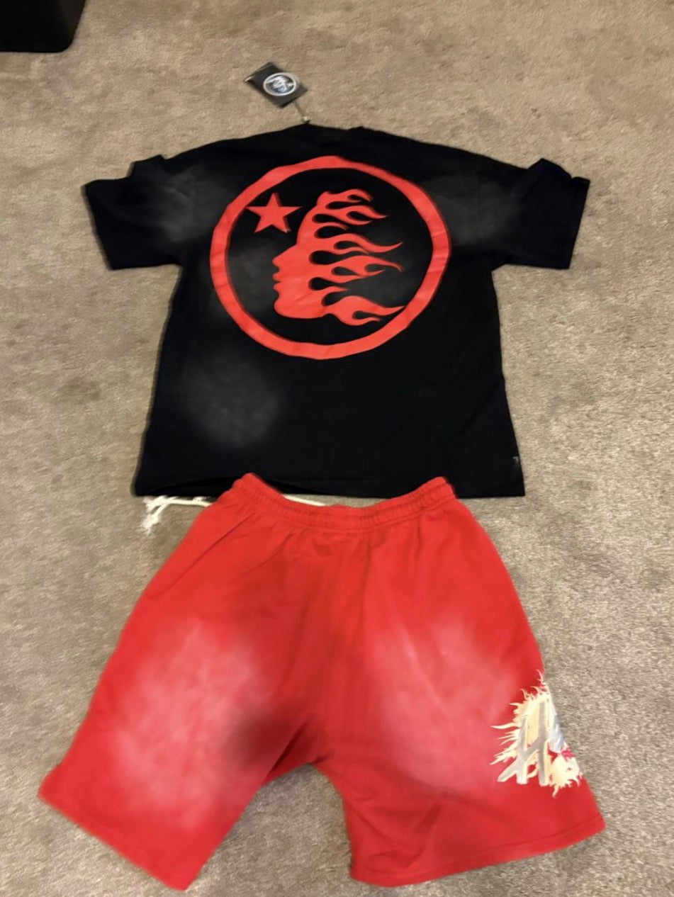 Red black and white set